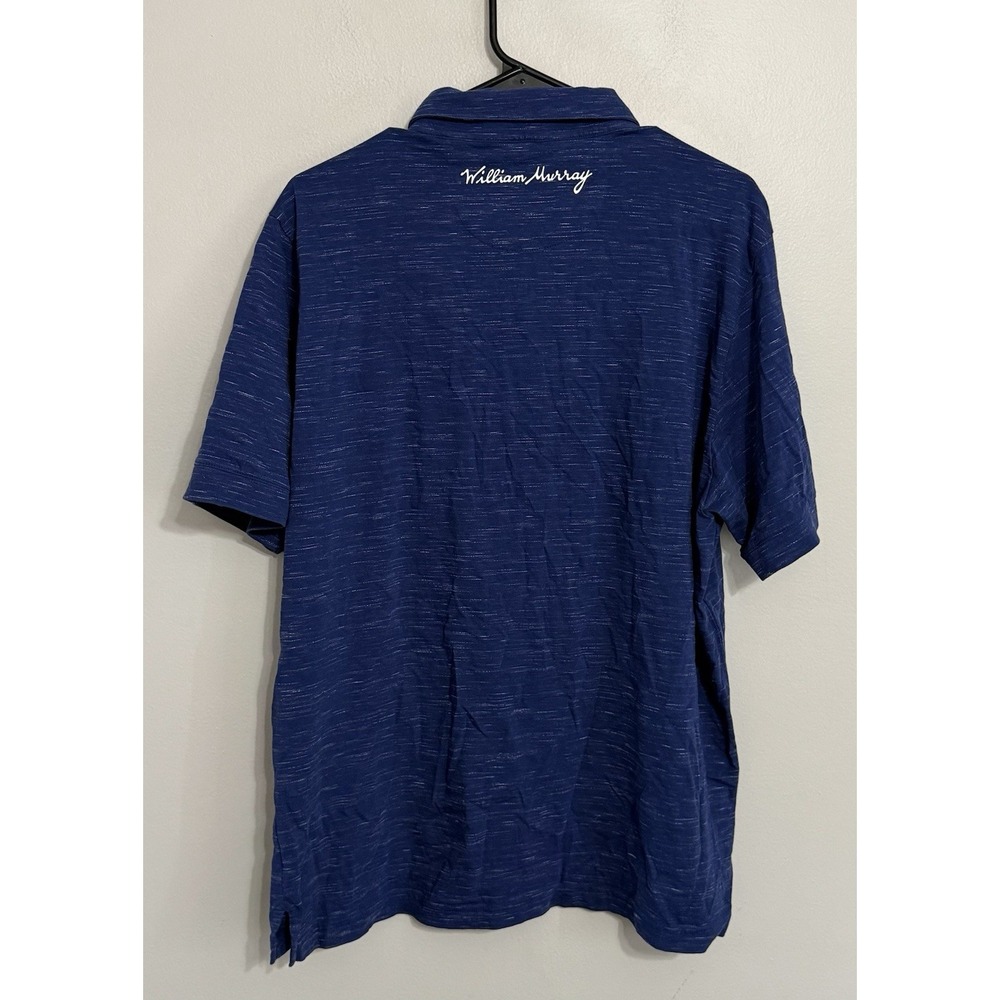 William Murray Men's Large Blue Performance Front Pocket Golf Polo Shirt - Picture 3 of 4